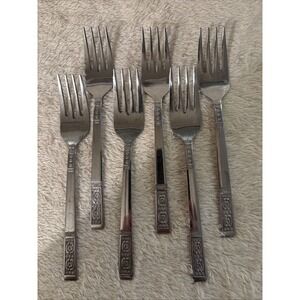 Lifetime Cutlery Stainless Salad Forks Floral and Scrolls 6pcs